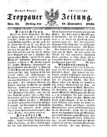 Kais. Königl. Schlesische Troppauer-Zeitung