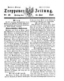 Kais. Königl. Schlesische Troppauer-Zeitung