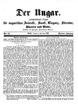 Der Ungar. Zeitschriftliches Organ für magyarische Interessen
