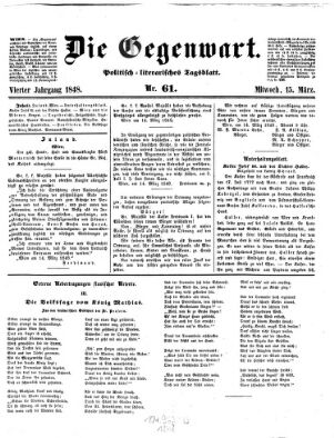 Die Gegenwart. Politisch-literarisches Tagblatt