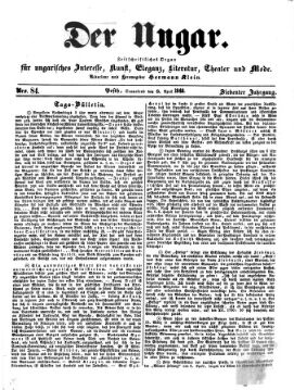 Der Ungar. Zeitschriftliches Organ für magyarische Interessen
