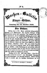 Wochenbulletin der Linzer Bühne