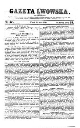 Gazeta Lwowska (Lemberger Zeitung)