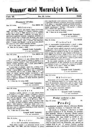 Morawske Nowiny (Noviny). (Mährische Zeitung.)