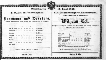 Theaterzettel (Oper und Burgtheater in Wien)
