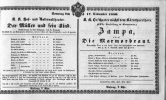 Theaterzettel (Oper und Burgtheater in Wien)
