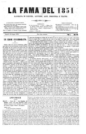 La Fama. Giornale di scienze, lettere, arti, industria e teatri