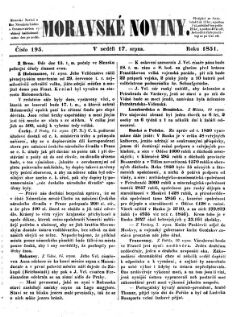 Morawske Nowiny (Noviny). (Mährische Zeitung.)