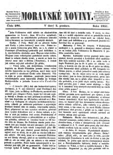 Morawske Nowiny (Noviny). (Mährische Zeitung.)
