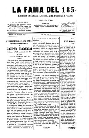 La Fama. Giornale di scienze, lettere, arti, industria e teatri