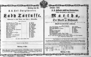 Theaterzettel (Oper und Burgtheater in Wien)