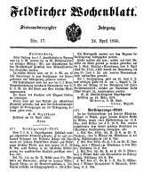 Feldkircher Wochenblatt