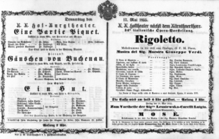 Theaterzettel (Oper und Burgtheater in Wien)