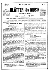 Blätter für Musik, Theater und Kunst