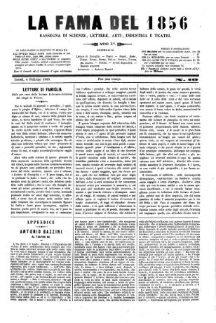 La Fama. Giornale di scienze, lettere, arti, industria e teatri