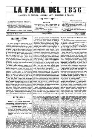 La Fama. Giornale di scienze, lettere, arti, industria e teatri