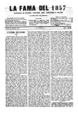 La Fama. Giornale di scienze, lettere, arti, industria e teatri