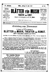 Blätter für Musik, Theater und Kunst