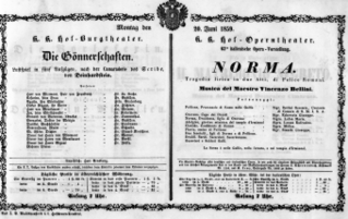 Theaterzettel (Oper und Burgtheater in Wien)