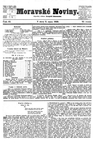 Morawske Nowiny (Noviny). (Mährische Zeitung.)