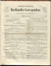 Oesterreichische Buchhändler-Correspondenz