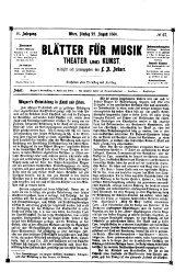 Blätter für Musik, Theater und Kunst