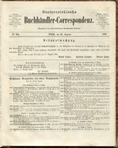 Oesterreichische Buchhändler-Correspondenz