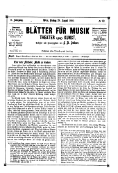 Blätter für Musik, Theater und Kunst