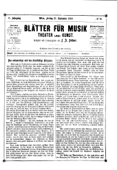 Blätter für Musik, Theater und Kunst