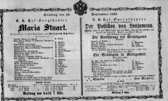 Theaterzettel (Oper und Burgtheater in Wien)