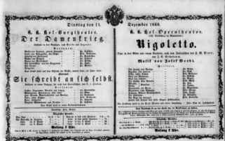 Theaterzettel (Oper und Burgtheater in Wien)