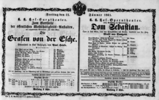 Theaterzettel (Oper und Burgtheater in Wien)