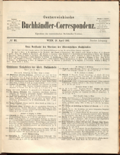 Oesterreichische Buchhändler-Correspondenz