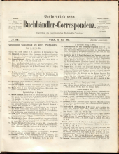 Oesterreichische Buchhändler-Correspondenz