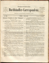 Oesterreichische Buchhändler-Correspondenz