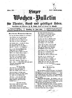 Wochenbulletin der Linzer Bühne