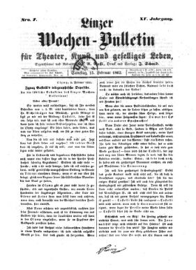 Wochenbulletin der Linzer Bühne