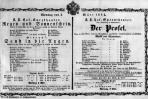 Theaterzettel (Oper und Burgtheater in Wien)