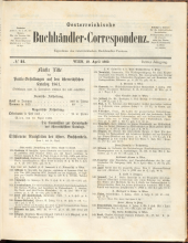 Oesterreichische Buchhändler-Correspondenz