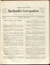 Oesterreichische Buchhändler-Correspondenz