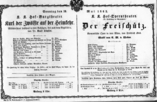 Theaterzettel (Oper und Burgtheater in Wien)