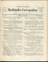 Oesterreichische Buchhändler-Correspondenz