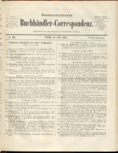 Oesterreichische Buchhändler-Correspondenz