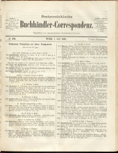 Oesterreichische Buchhändler-Correspondenz