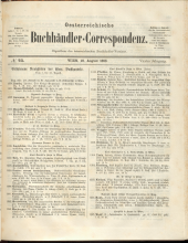 Oesterreichische Buchhändler-Correspondenz