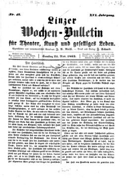 Wochenbulletin der Linzer Bühne