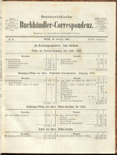 Oesterreichische Buchhändler-Correspondenz