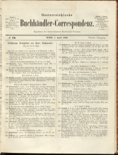 Oesterreichische Buchhändler-Correspondenz