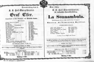 Theaterzettel (Oper und Burgtheater in Wien)