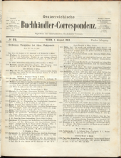 Oesterreichische Buchhändler-Correspondenz